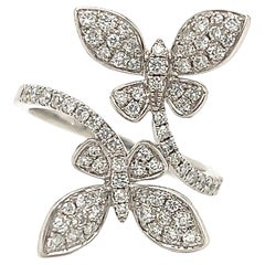 Diamond Butterfly 18k White Gold Ring