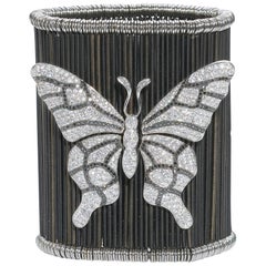 Bracelet manchette papillon et coccinelle en diamant, 9,00 carats
