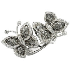 Diamond Butterfly Bypass Ring