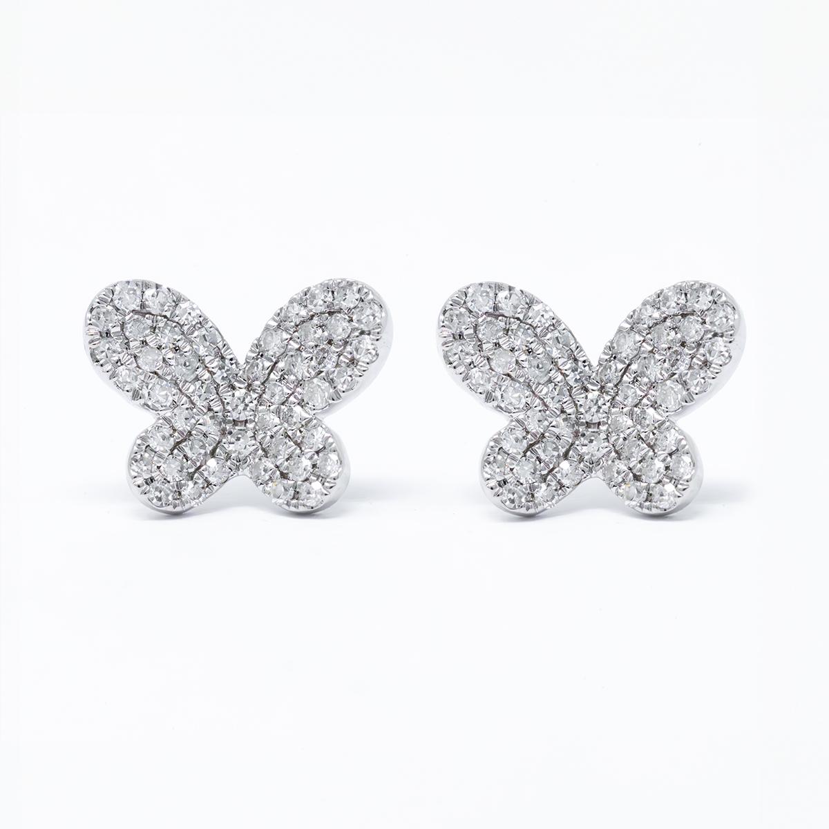 Diamond Butterfly Earrings 0.22 cts. In New Condition In Los Angeles, CA