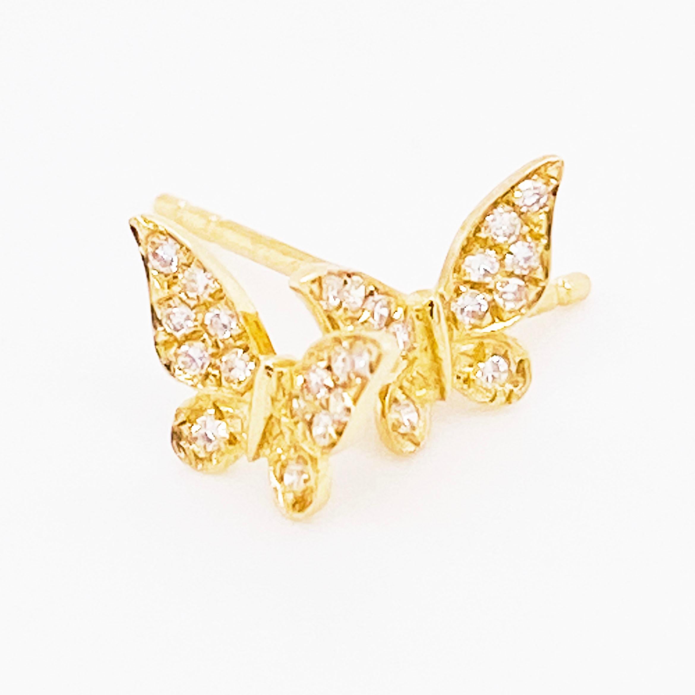 white gold butterfly earrings