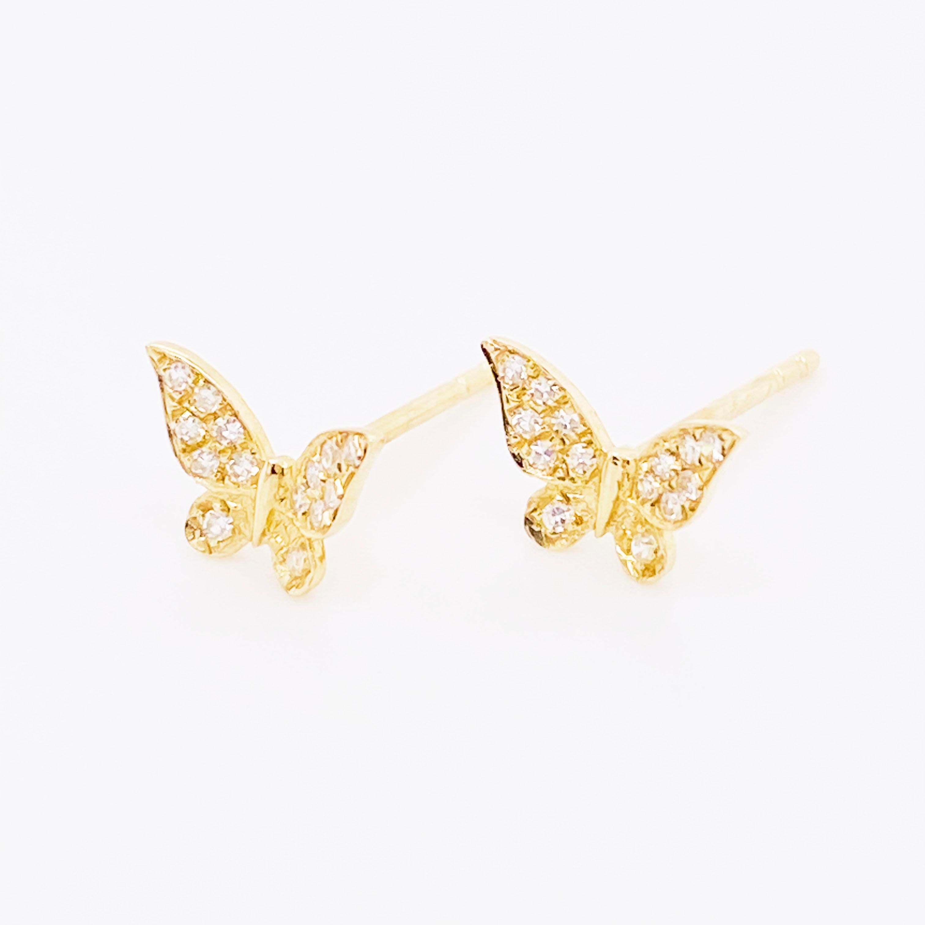 butterfly earrings studs diamond