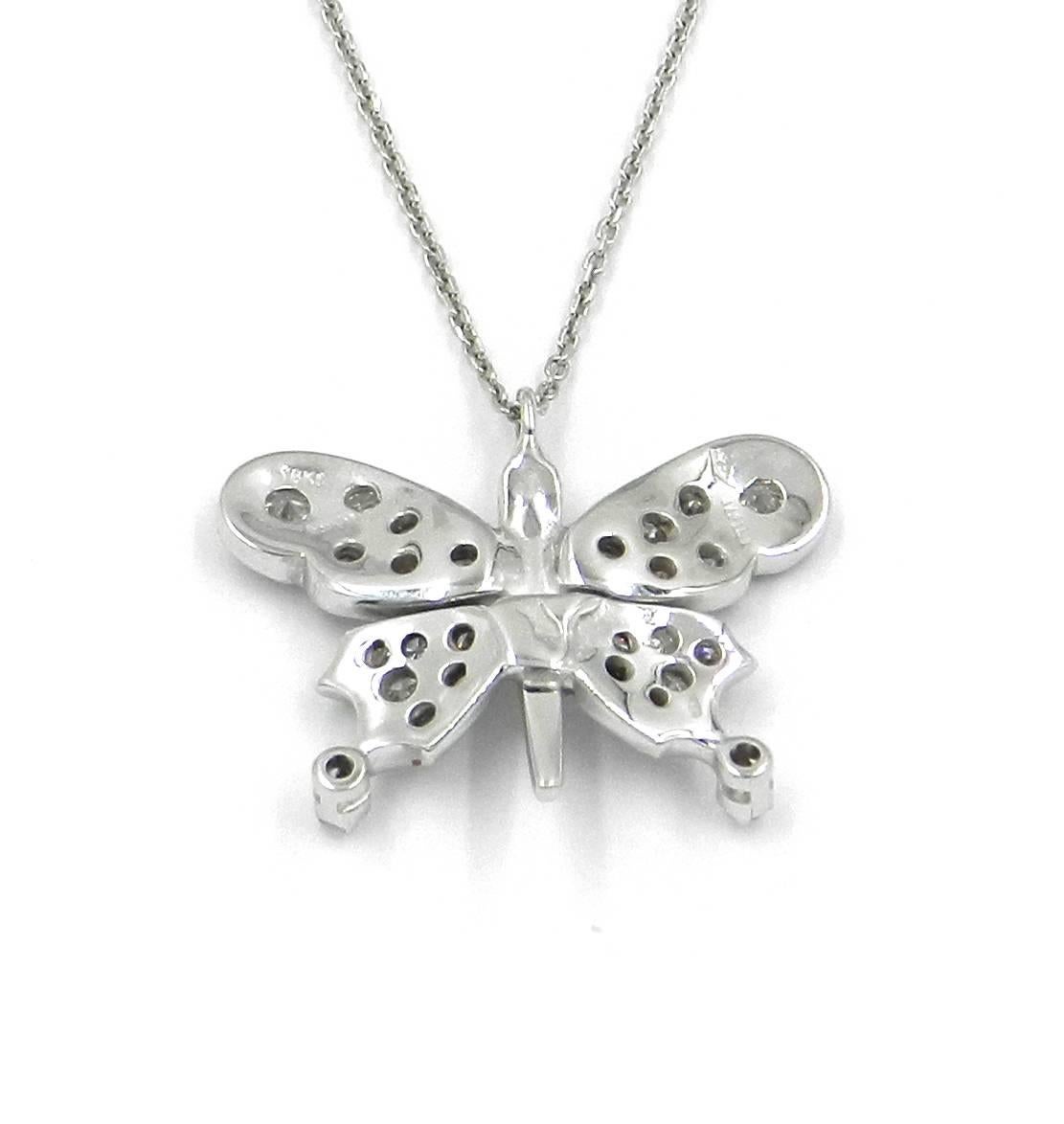 Diamond Butterfly Garavelli Pendant in 18 Karat Gold In New Condition For Sale In Valenza, IT