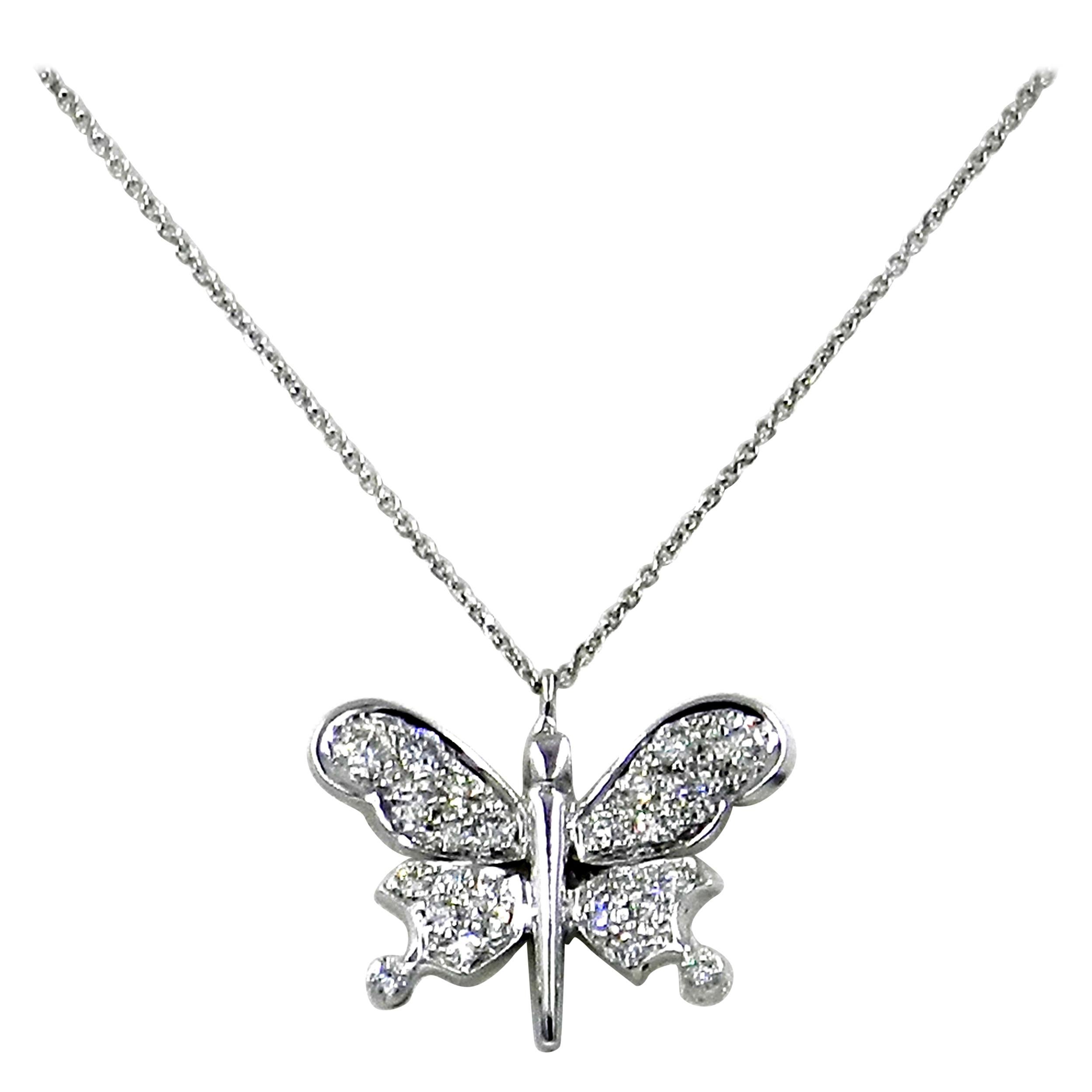 Garavelli Pendentif papillon en or 18 carats et diamants