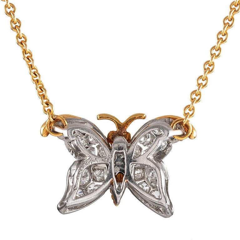 Diamond Butterfly Necklace, Signed Van Cleef and Arpels at ...