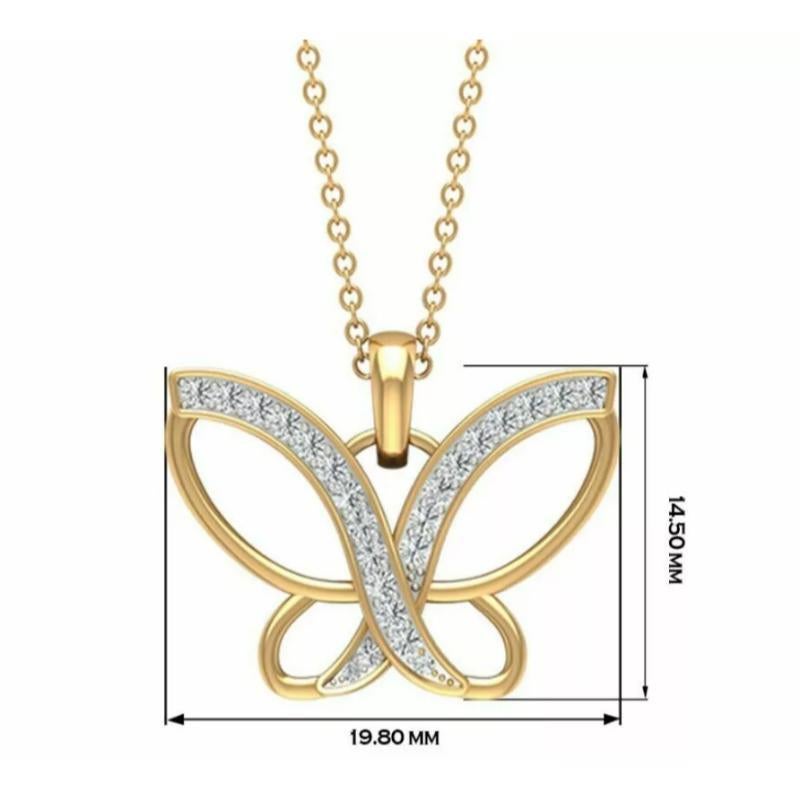 Diamond Butterfly Pendant 14k Solid Gold Butterfly Charm Necklace Women Gift.
Light weight can be worn everyday

Additional information:
Condition: New without tags: A brand-new, unused, and unworn item (including handmade items) that is not in