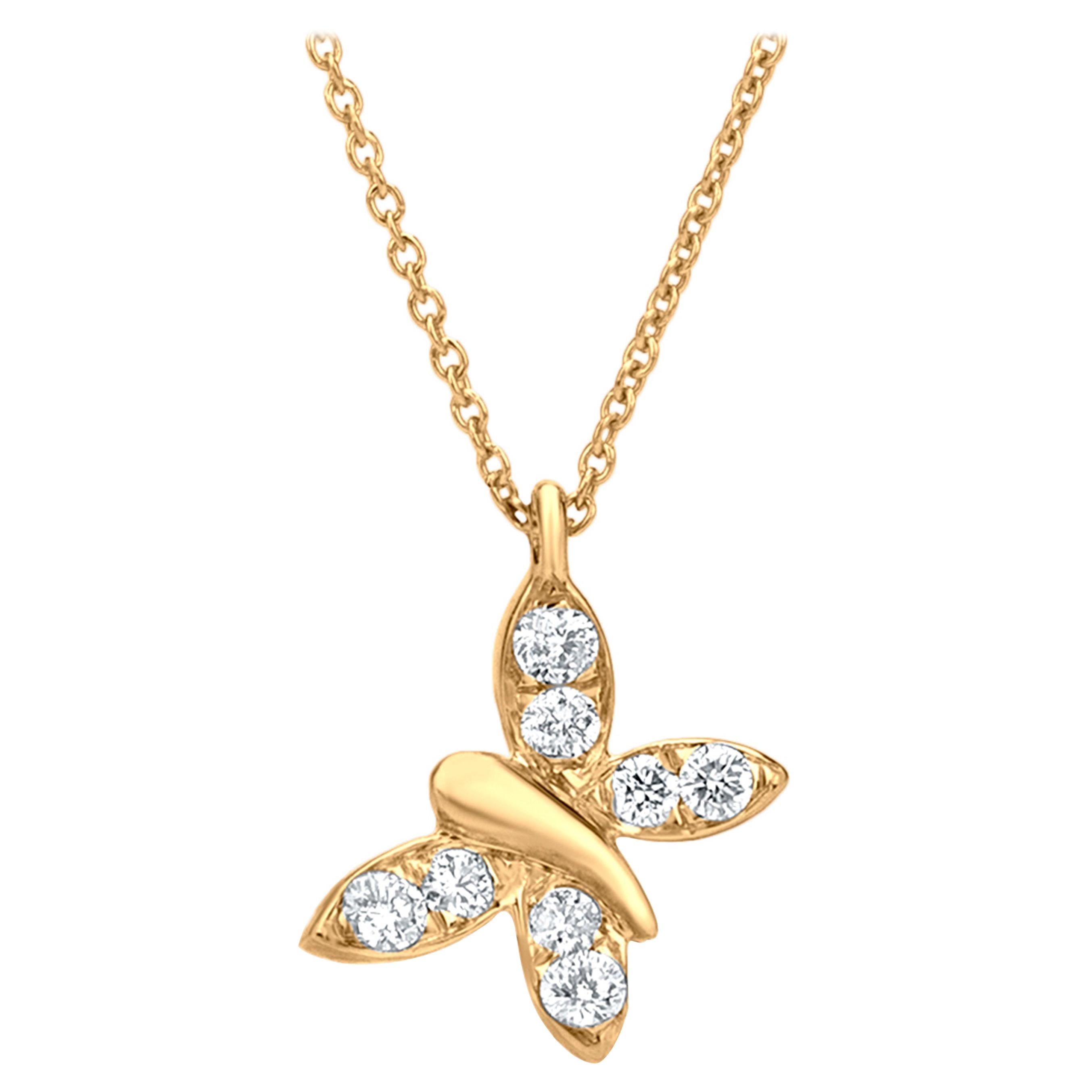 Graff Diamond and Gold Butterfly Pendant Necklace For Sale at 1stDibs