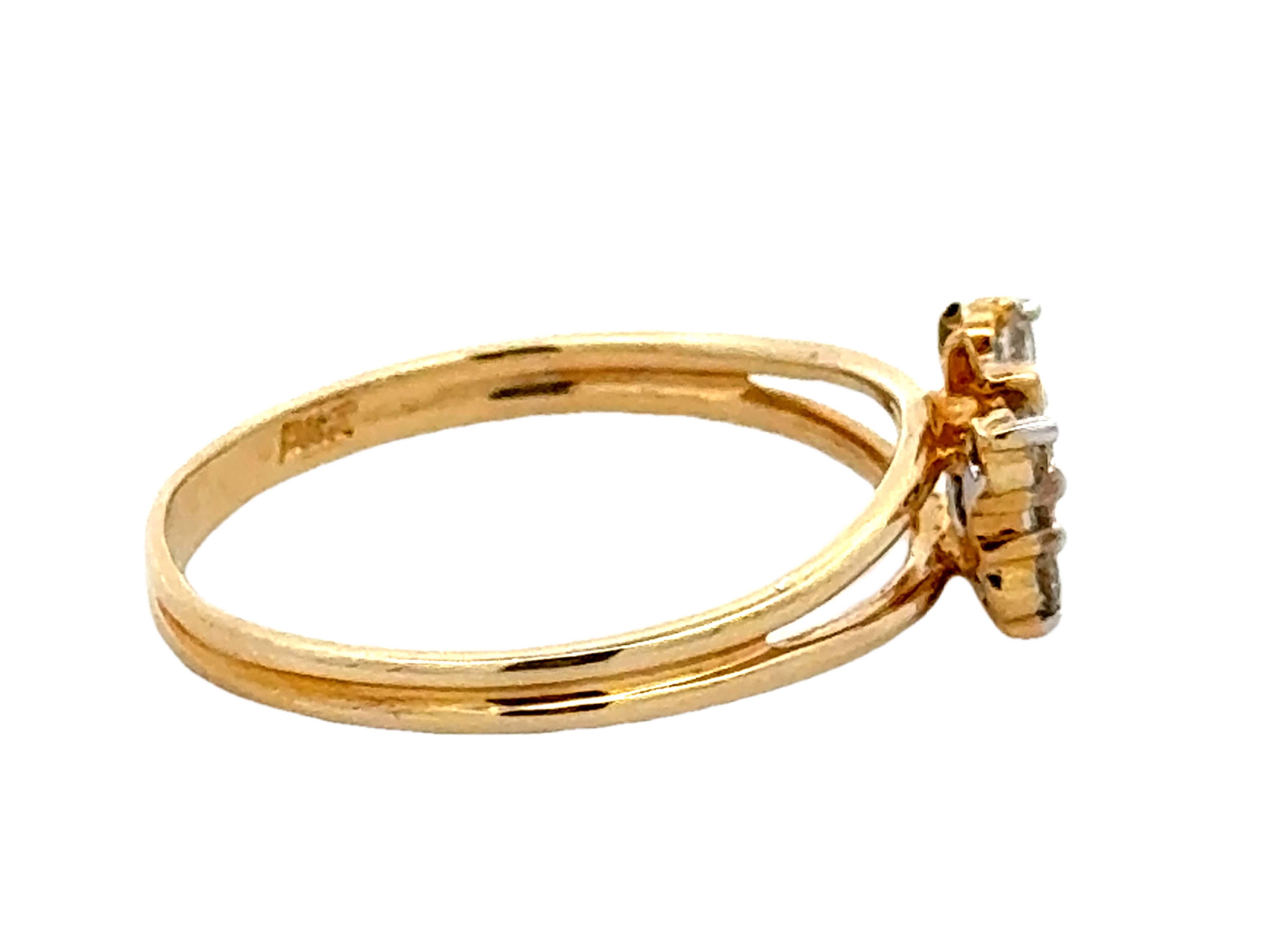 Anello con farfalla di diamanti in oro giallo 14K In condizioni ottime in vendita a Honolulu, HI