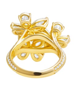 Diamond Butterfly Ring in 18K Yellow Gold