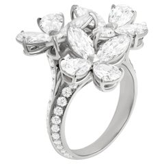 Diamond Butterfly Ring in Platinum