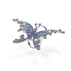 Diamond Butterfly Sapphire and Diamond Ring