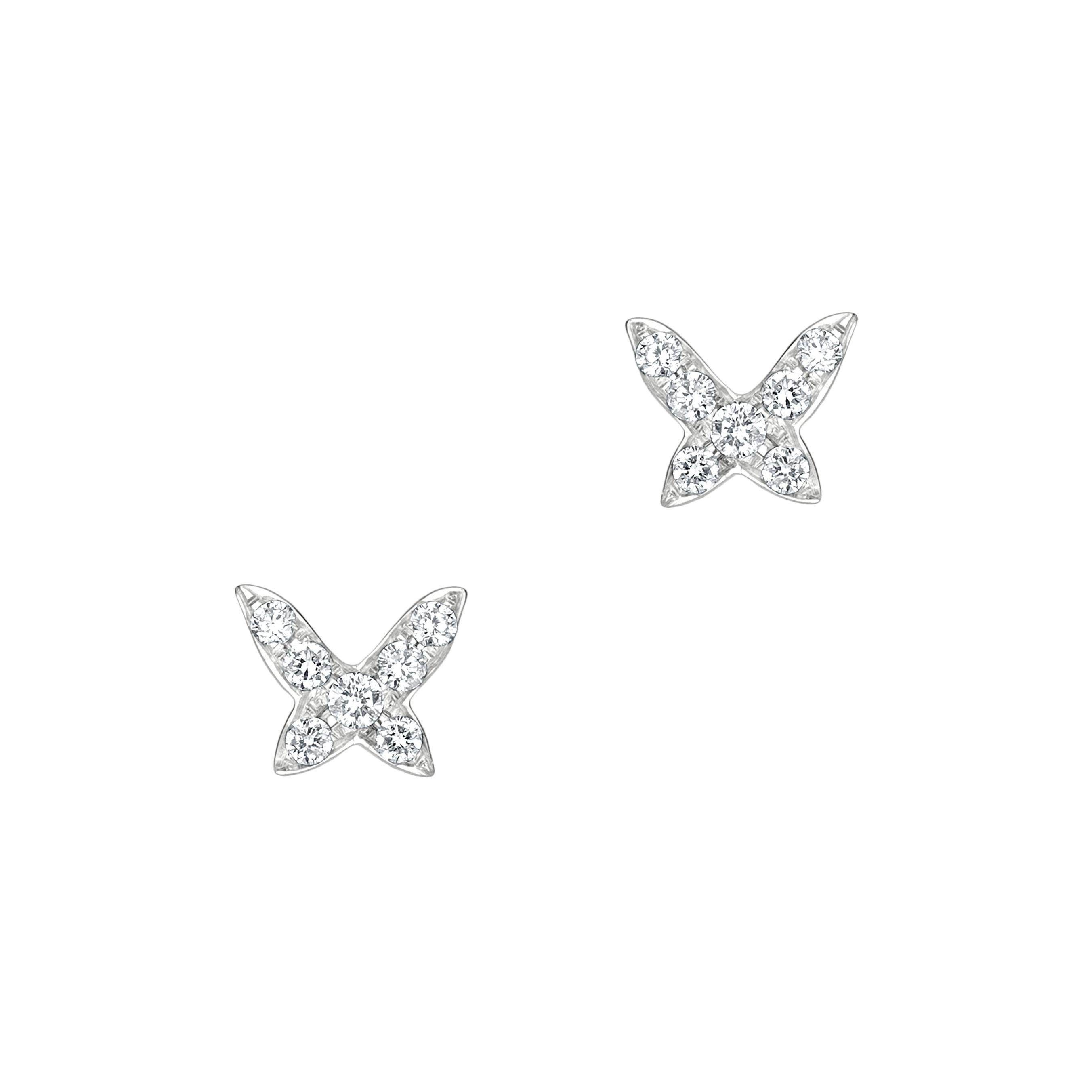 Diamond Butterfly Earrings For Sale at 1stDibs