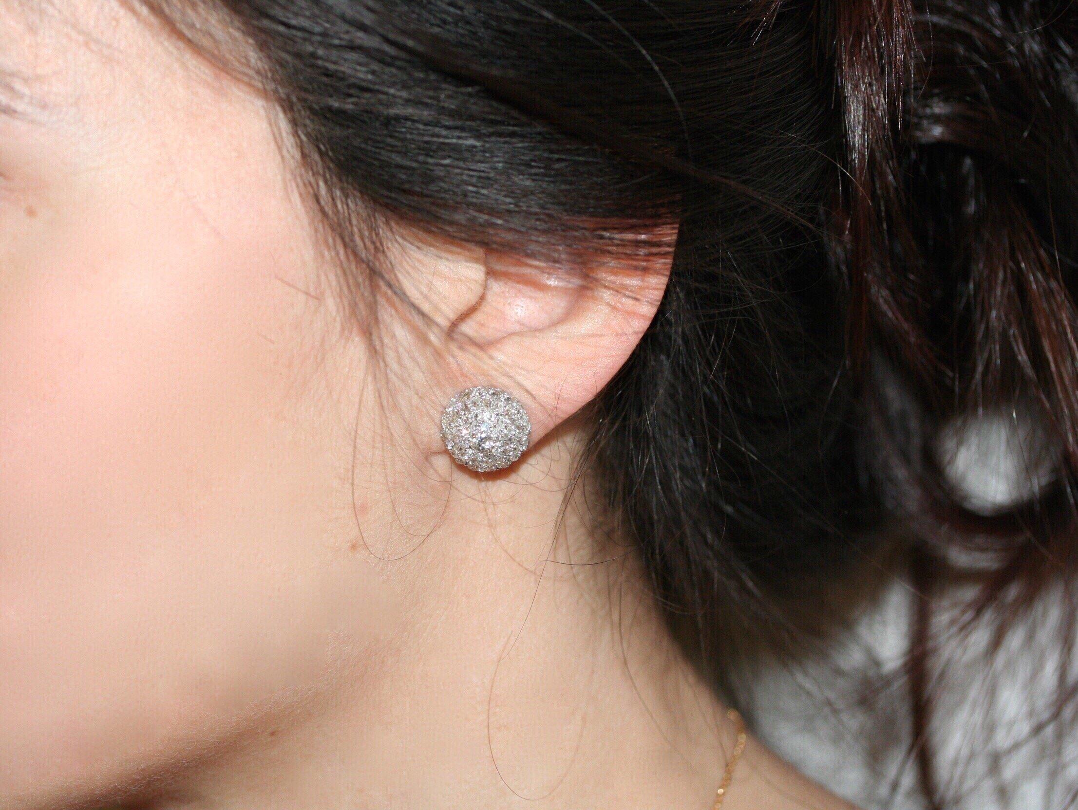 Women's Diamond Button Earrings, Princess Grace of Monaco Family