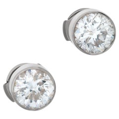 Diamond button studs bezel set 1 carat each
