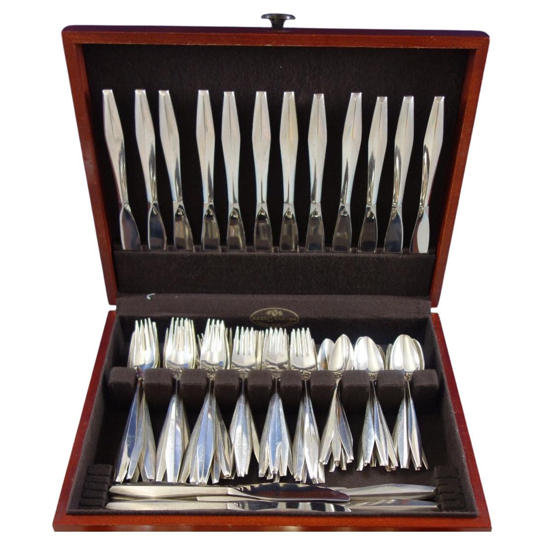 Diamond by Reed and Barton Sterling Silver Flatware Set 24 Service 98 Pieces For Sale