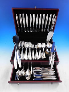 Diamond by Reed and Barton Sterling Silver Flatware Set Service 96 pieces Modern