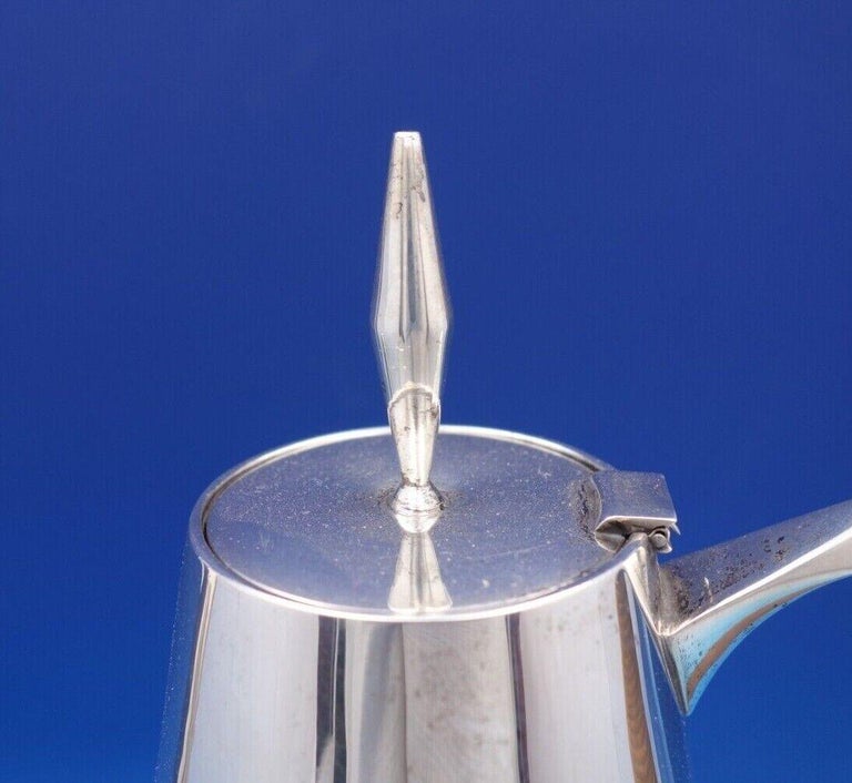 Diamond by Reed and Barton Sterling Silver Tea Set 3pc w/ Rattan Handle '7067' For Sale at 1stDibs