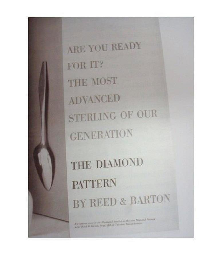 Mid-Century Modern Diamond by Reed & Barton Sterling Silver Flatware Set for 8 Service 48 Pcs Ponti