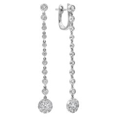 1.30 Carats Total Brilliant Round Cut Diamonds Dangle Drop Earrings by the Yard 