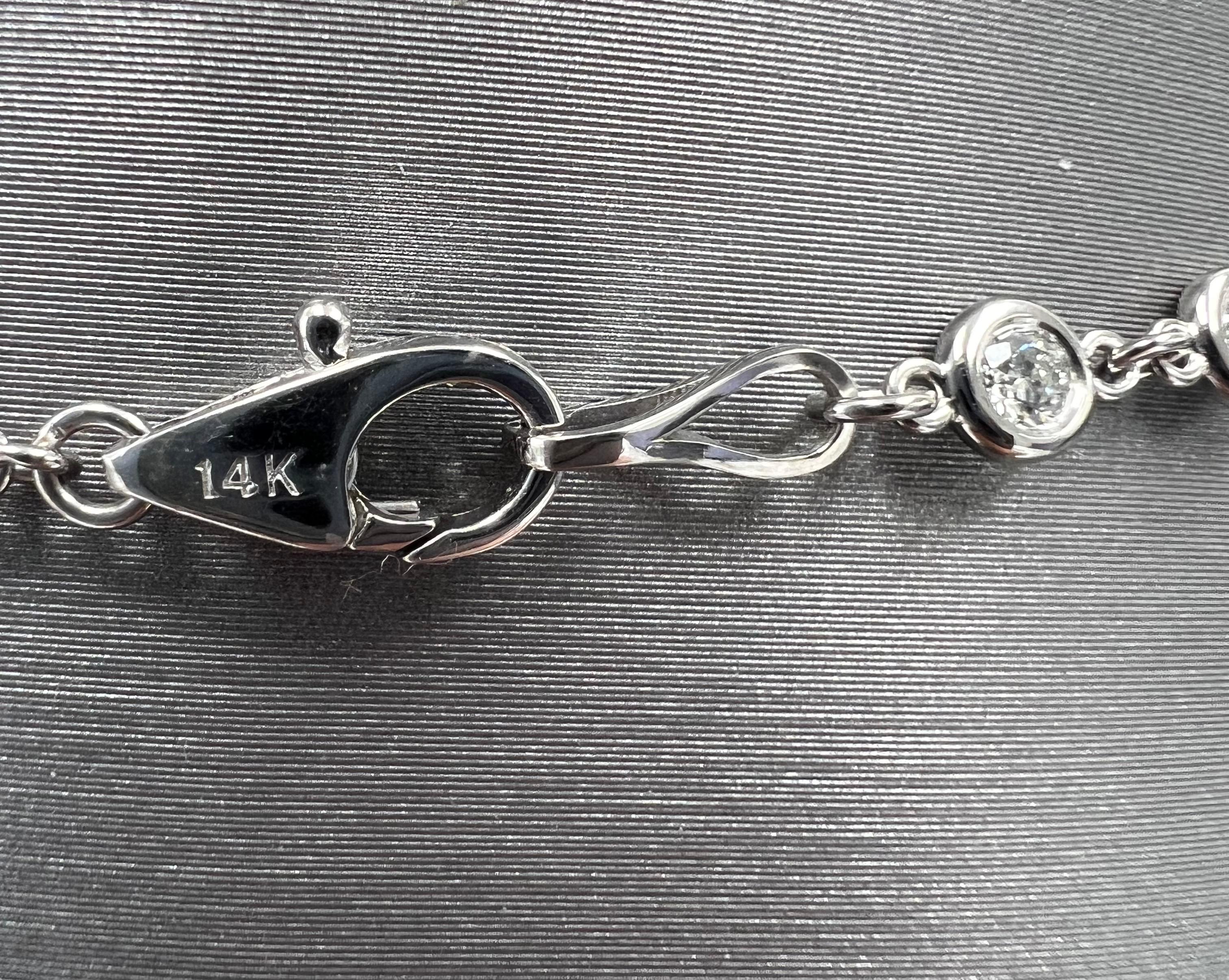 Women's or Men's Diamond by the yard Necklace - 14K gold - 62 Natural Diamonds - 3.00 Total Carat For Sale