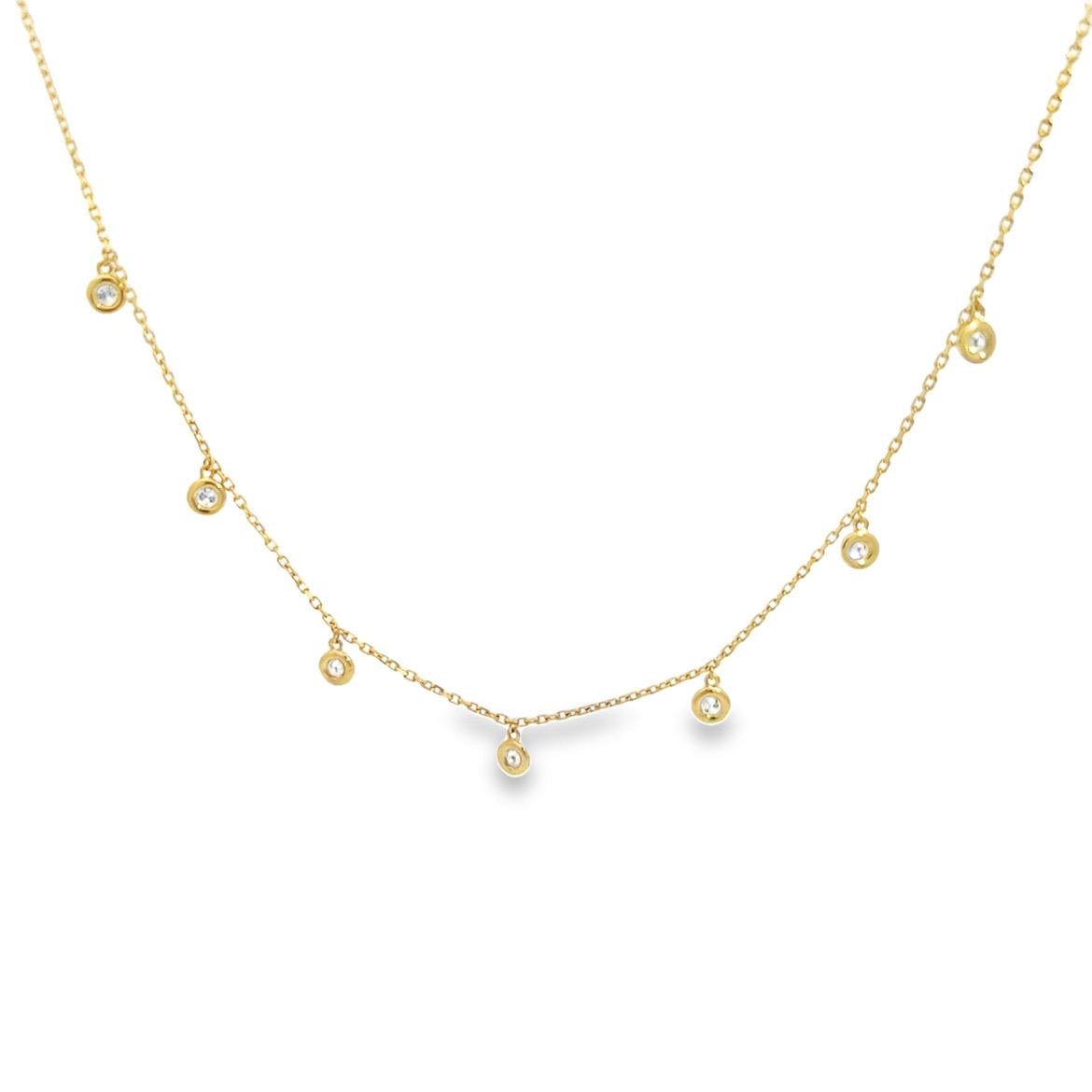 Diamond By The Yard Necklace - 14K Yellow Chain - 7 Natural Dangling Diamonds
Natural Full Brilliant Cut Diamonds
14k Yellow Gold
Diamonds: 7
1.00 Total Carat Weight
MADE IN USA
Dangling Diamond Necklace perfect for every occasion.