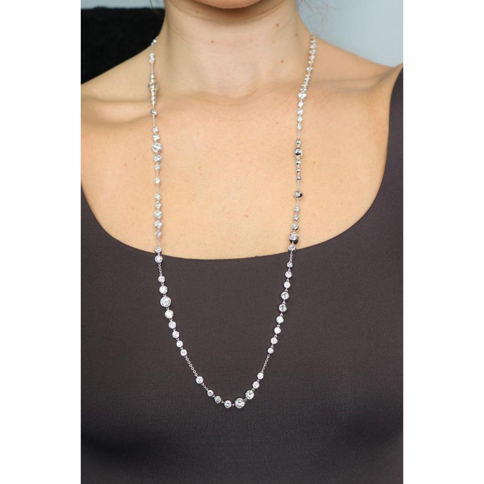 Collar de Diamantes Moderno de Oro Blanco de 18K ~27.69ctw Diamantes 32