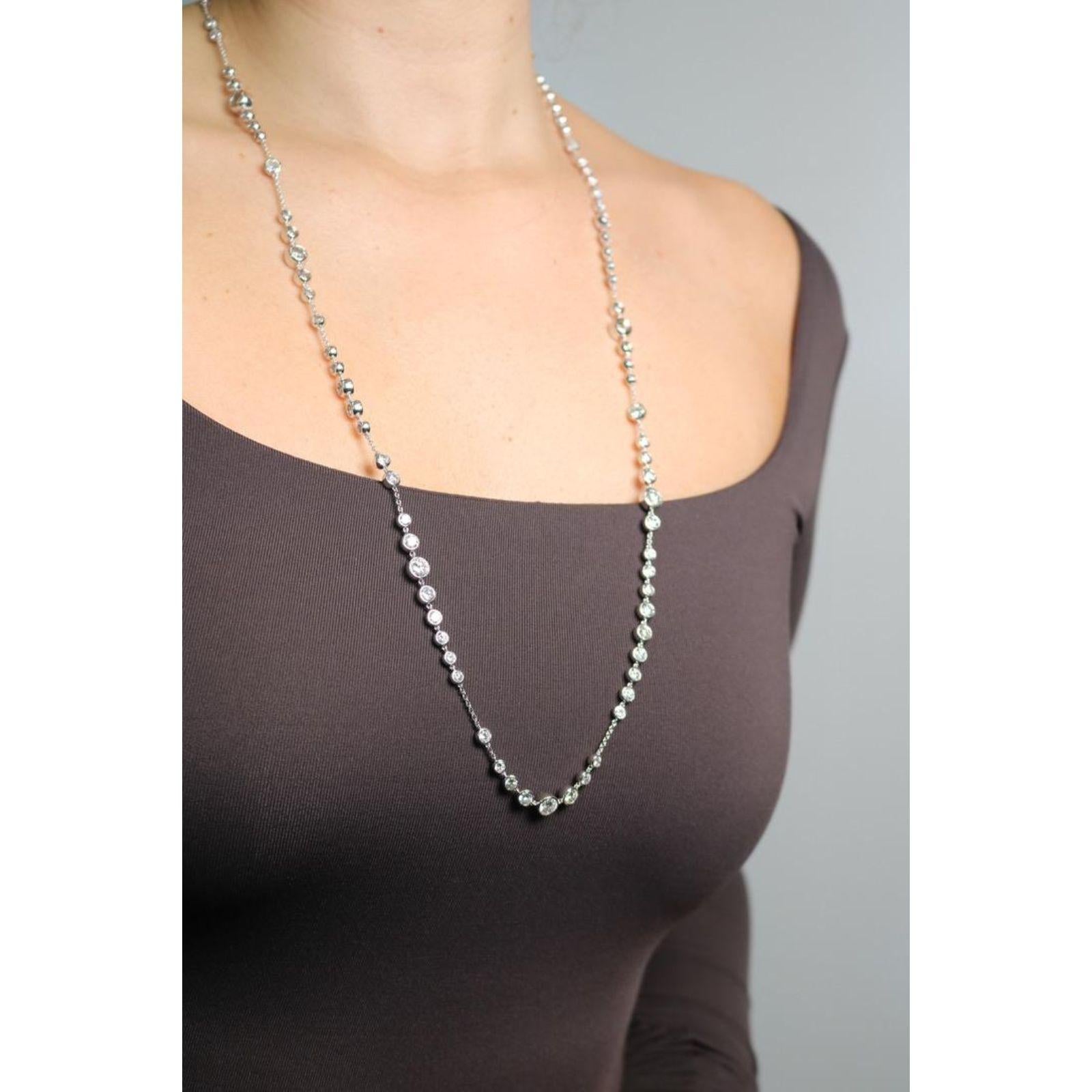 Collar de Diamantes Moderno de Oro Blanco de 18K ~27.69ctw Diamantes 32