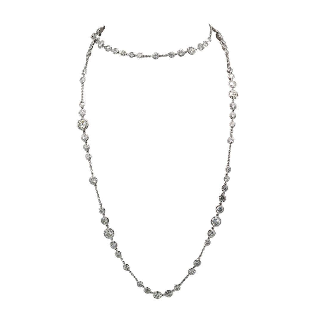 Collar de Diamantes Moderno de Oro Blanco de 18K ~27.69ctw Diamantes 32