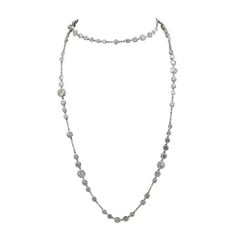 Estate 18-Karat-Diamantkette aus Weißgold ~27,69 Karat Gesamtgewicht, 32" Länge