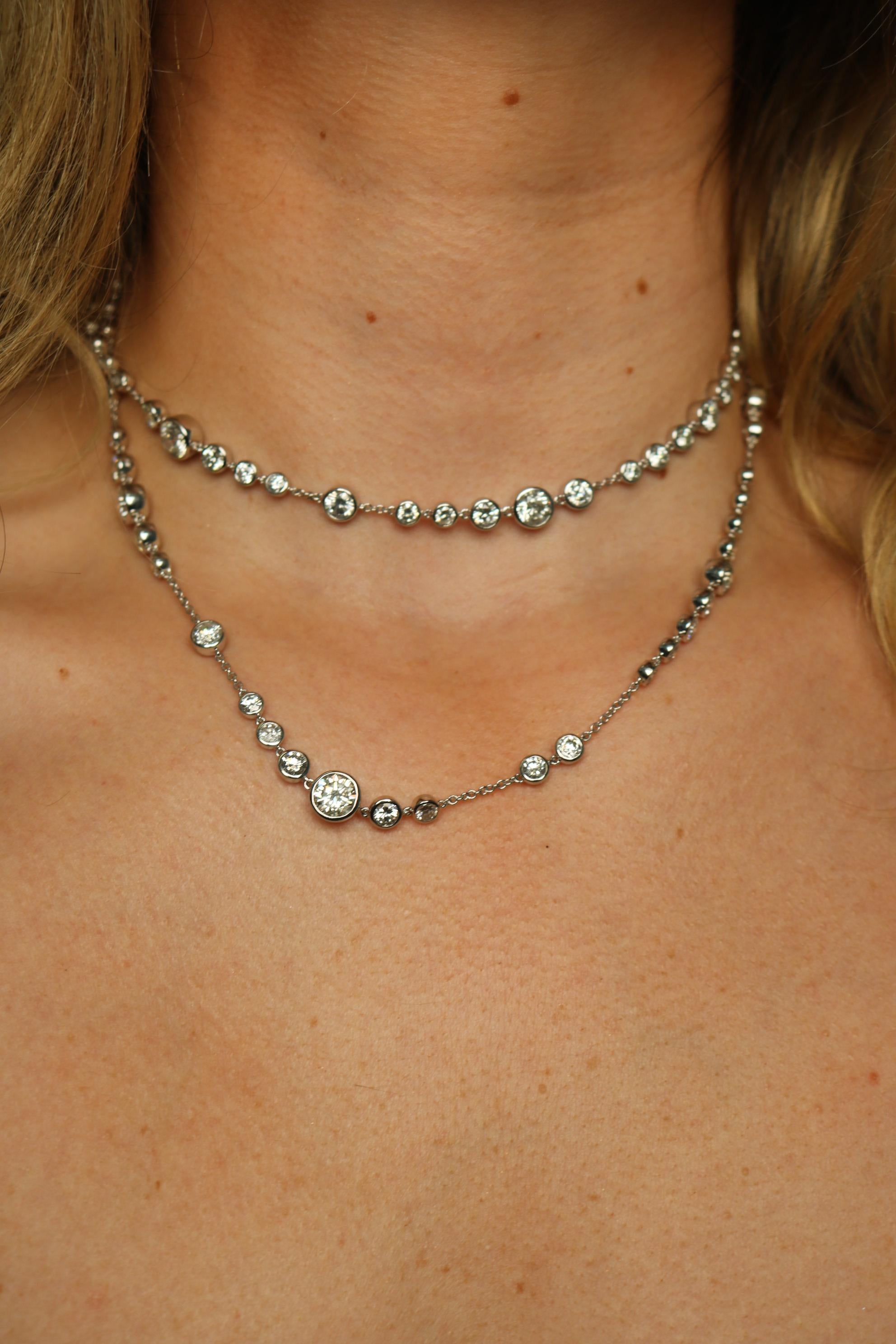 Collar de Diamantes Moderno de Oro Blanco de 18K ~27.69ctw Diamantes 32