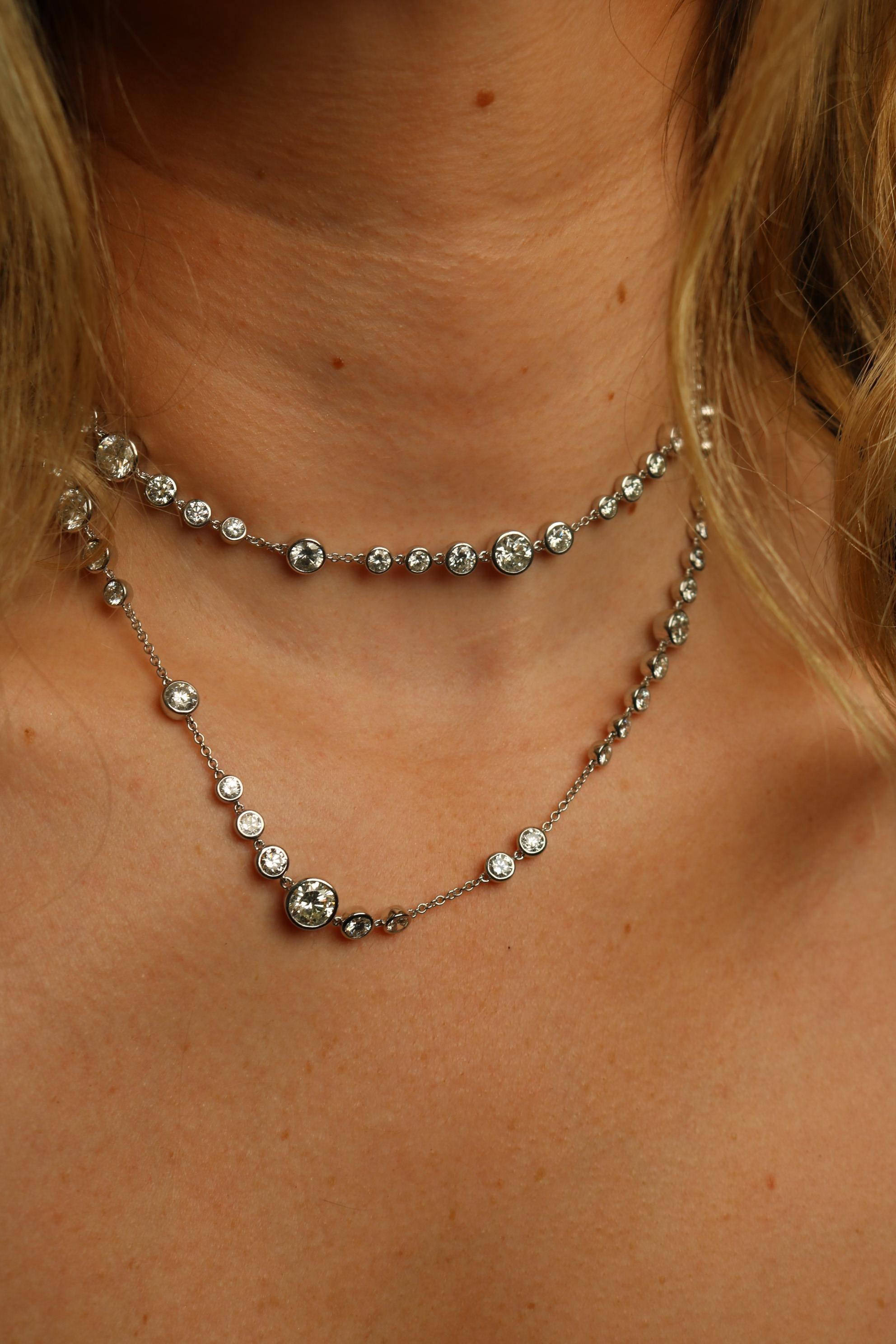 Collar de Diamantes Moderno de Oro Blanco de 18K ~27.69ctw Diamantes 32