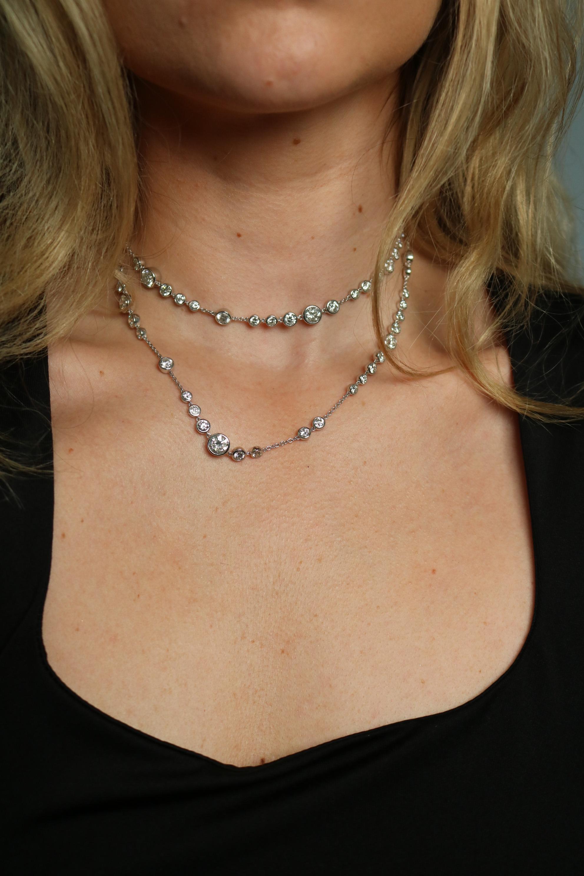 Collar de Diamantes Moderno de Oro Blanco de 18K ~27.69ctw Diamantes 32