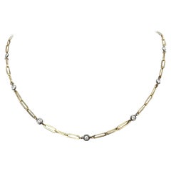 Diamond By The Yards Necklace In 14k Two-Tone gold - Natural - Paper-Clip Chain