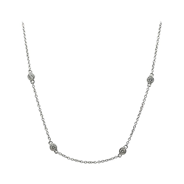 Diamond By Yard Necklace 0.38CT in 14K White Gold