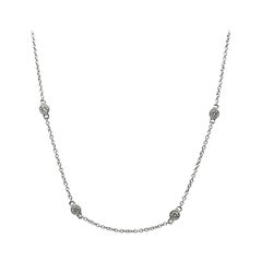 Diamond By Yard Necklace 0.38CT in 14K White Gold