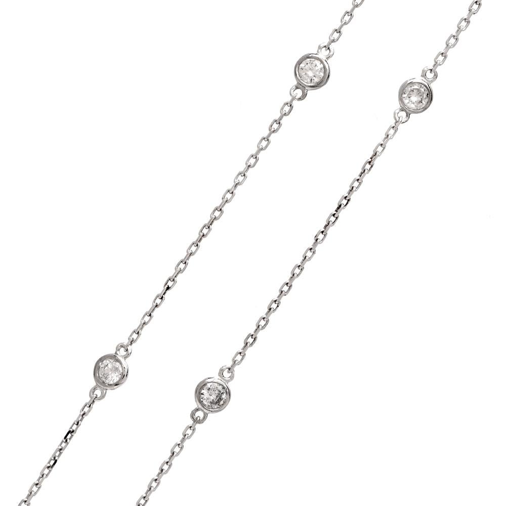 Art Deco Diamond by Yard White Gold Diamond Necklace Chain