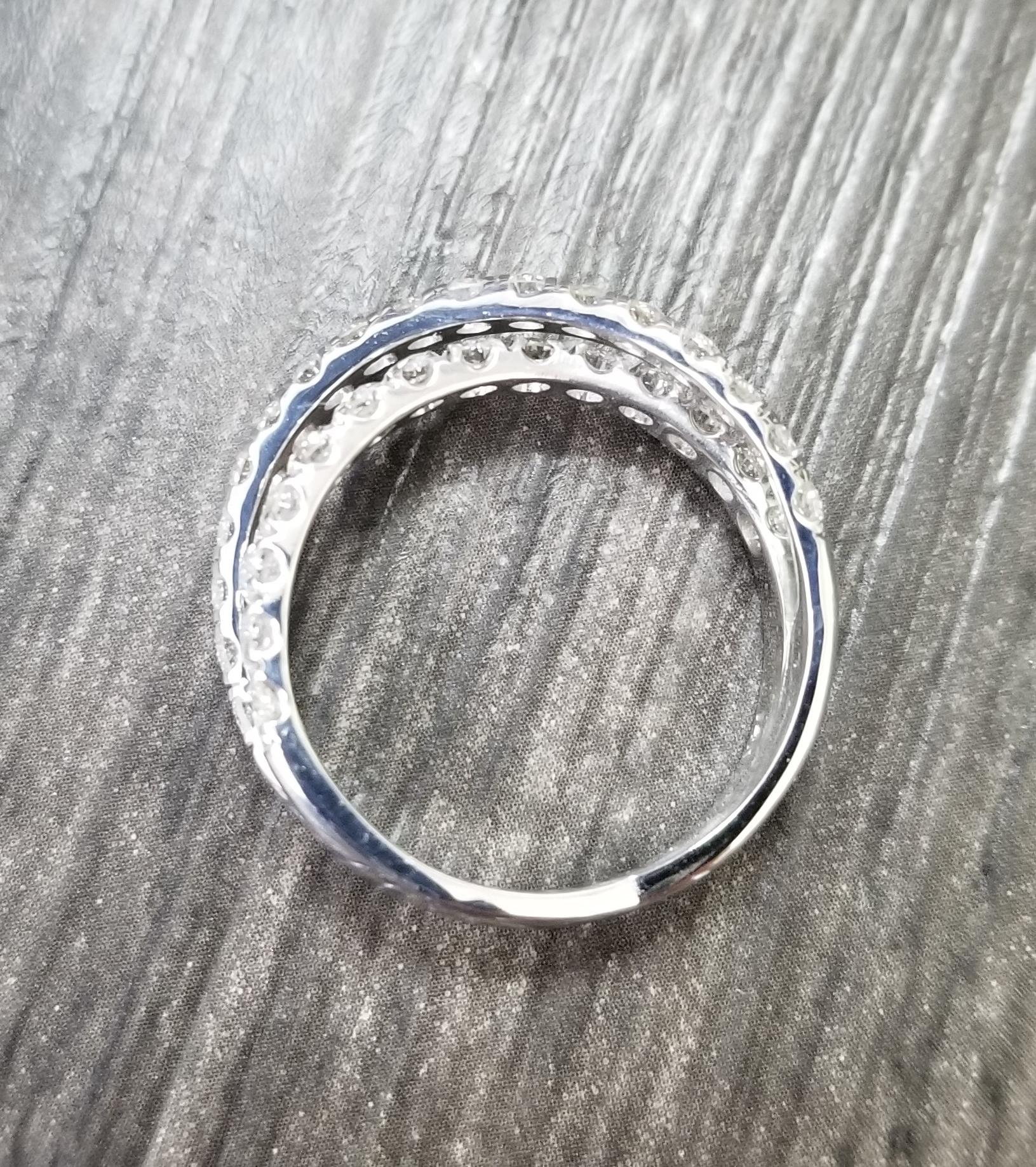 Contemporary Diamond Bypass Ring For Sale