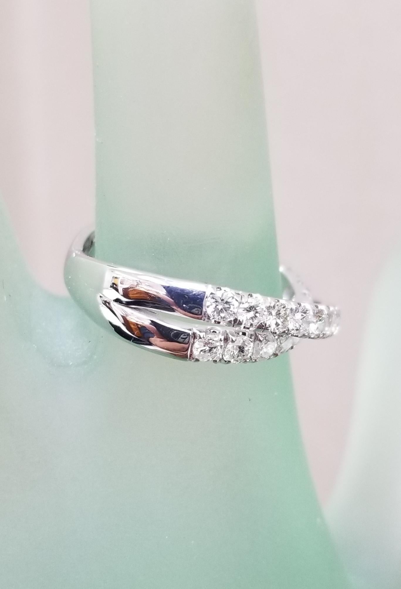 Diamond Bypass Ring For Sale 3