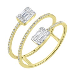 Diamond Bypass Ring in 18k Yellow Gold