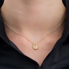 Diamond Byzantine Pear Gold Pendant