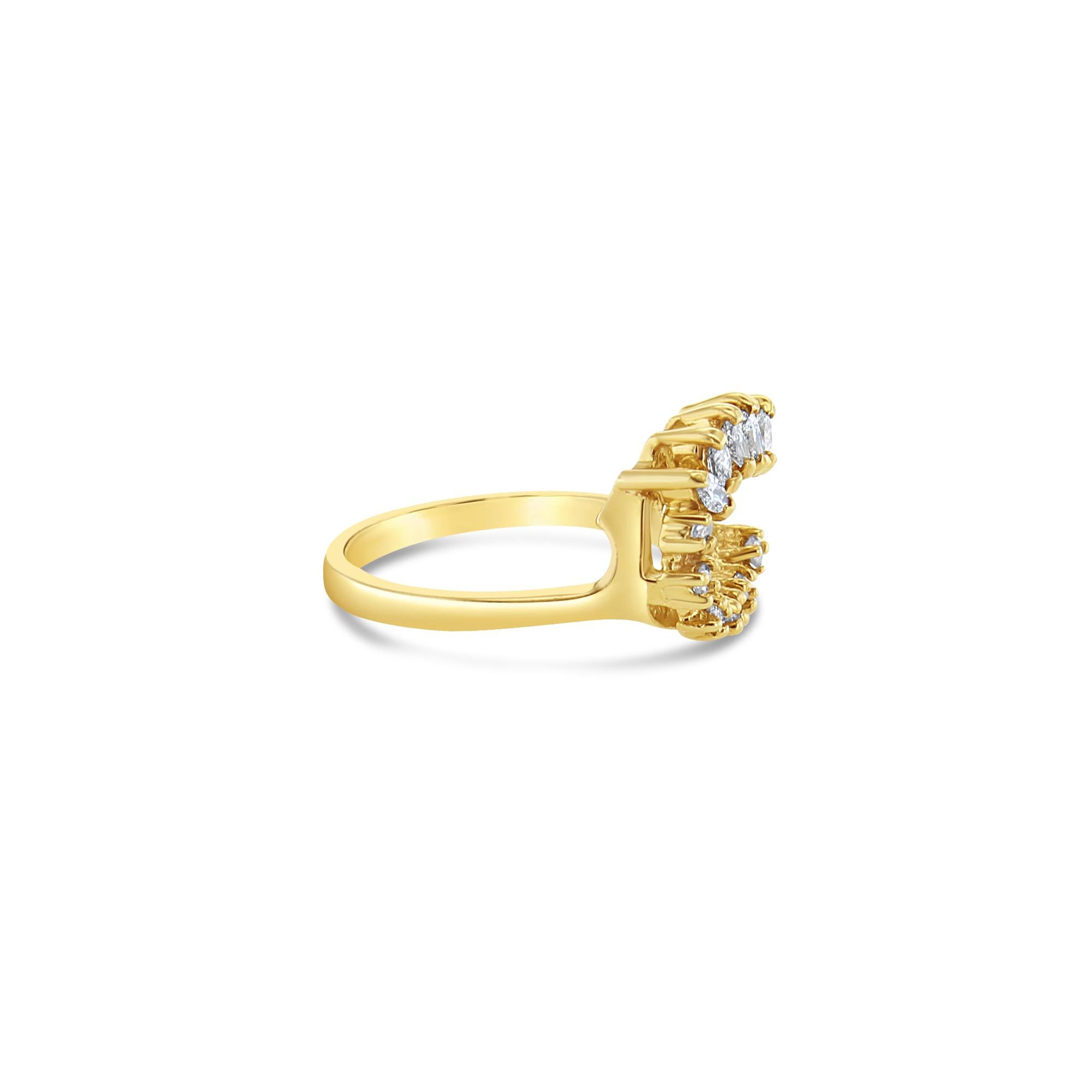 ♥ Ring Summary ♥

Main Stone: Diamond
Approx. Carat Weight: .32cttw
Diamond Clarity: SI1/SI2
Diamond Color: G/H
Band Material: 14k Yellow Gold
Dimension Height: 12mm
Gap Measurement: 6mm
Stone Cut: Round & Marquise 