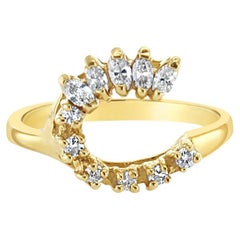 Diamond 'C' Shaped Ring Wrap/Enhancer .32cttw 14k Yellow Gold