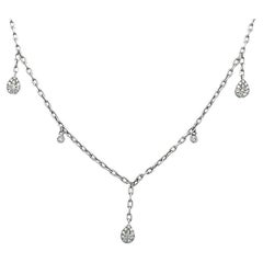 Diamond Cable Necklace 1.00 Carat in 18k White Gold