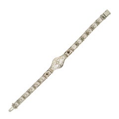 Diamond Calibre Sapphire White Gold Filigree Bracelet