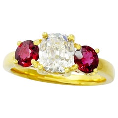 Diamant- und Rubinkarätering in 18K Goldfassung