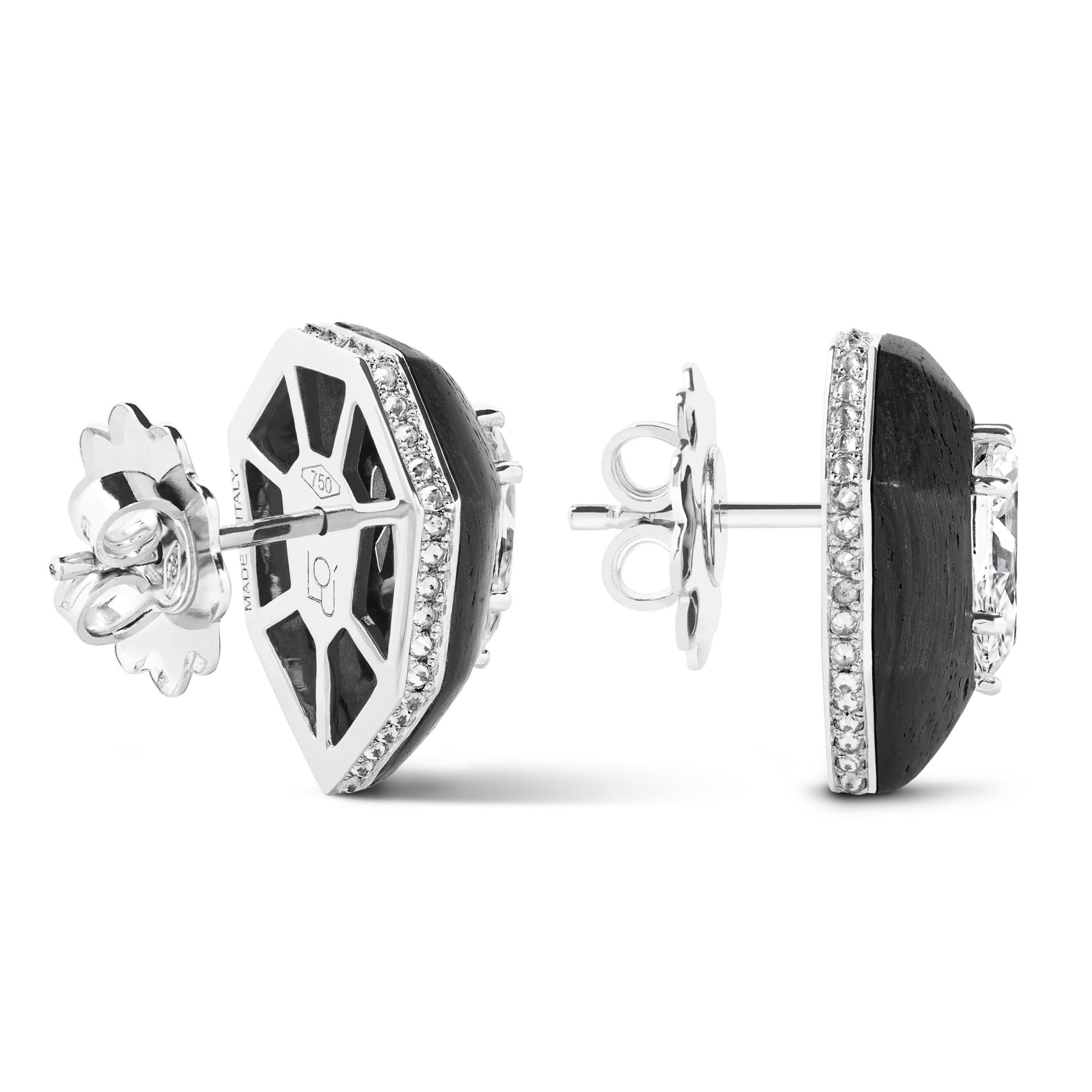 Pear Cut Diamond & Carbon Fiber Earrings with Jackets For Sale