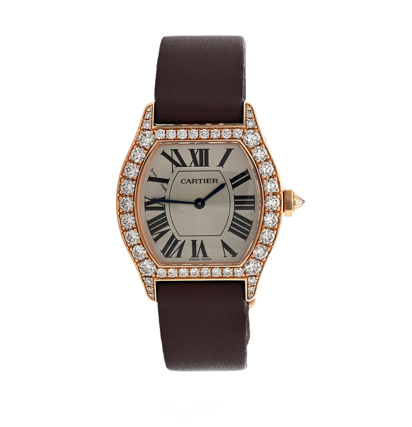 cartier tortue diamond watch