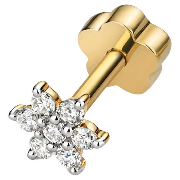 DIAMOND CARTILAGE FLOWER STUD IN 9CT Gold For Sale
