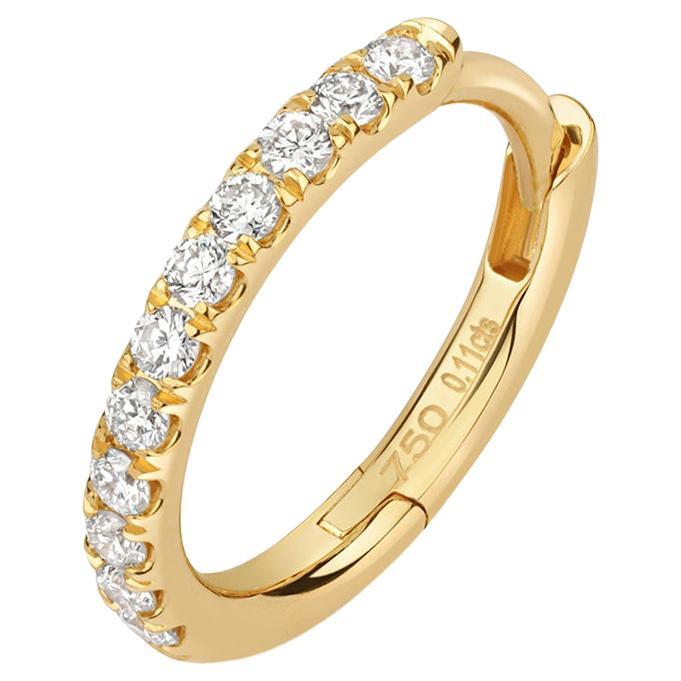 DIAMOND CARTILAGE HOOP IN 18CT GOLD 10mm For Sale