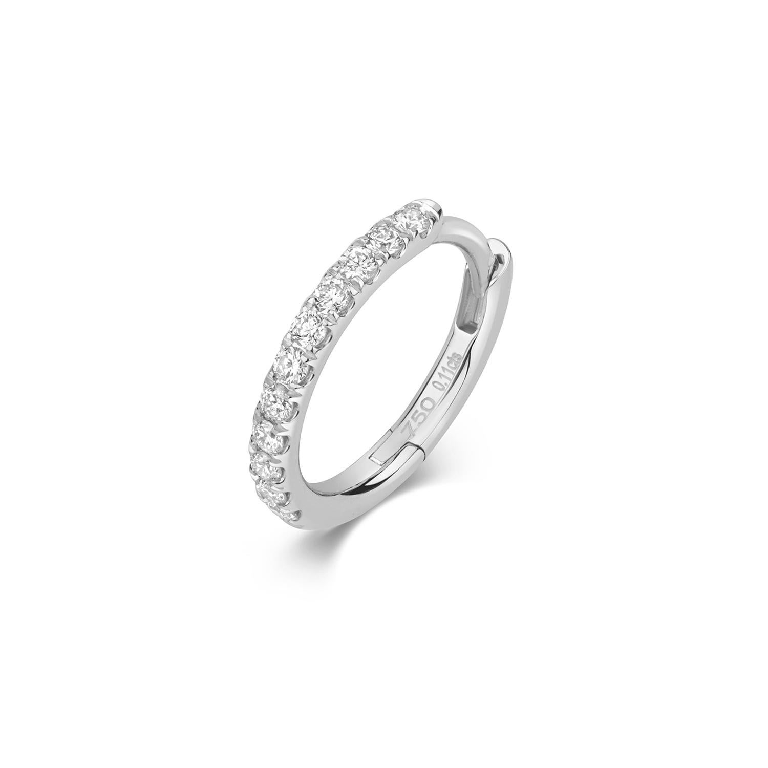 Women's DIAMOND CARTILAGE HOOP IN 18CT WHITE GOLD 10mm For Sale